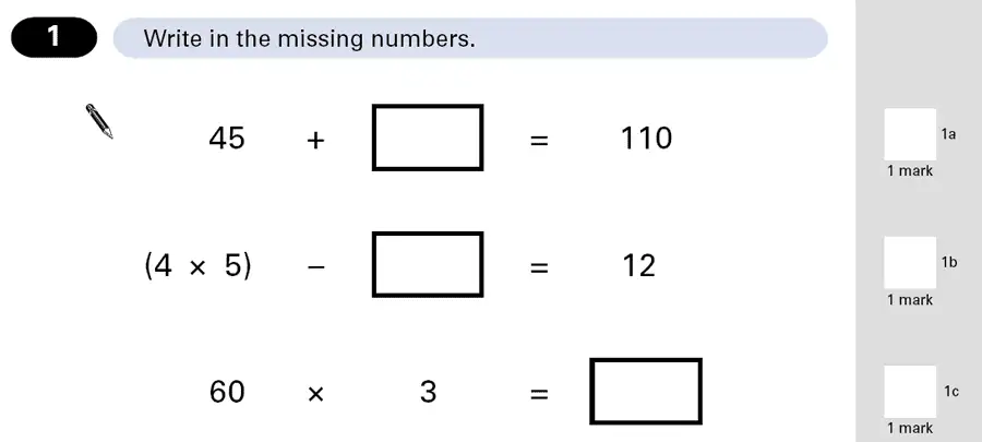 Question 1 - Maths Question Paper 1 - 2001