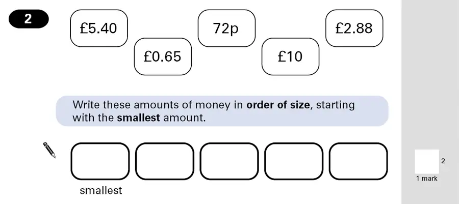 Question 2 - Maths Question Paper 1 - 2001