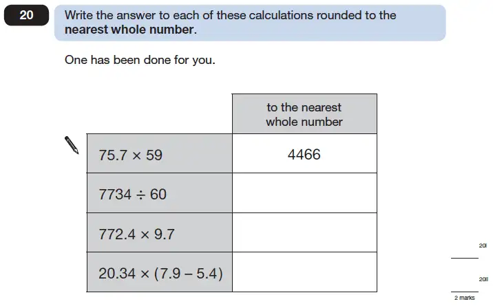 Question 20 - Maths Question Paper 2 - 2006