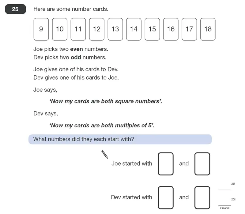 Question 25 - Maths Question Paper 2 - 2011