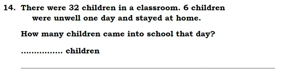 Question 14 - Chigwell School 7 Plus Maths Specimen Paper 2026