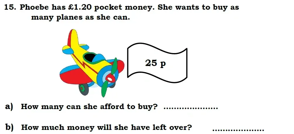 Question 15 - Chigwell School 7 Plus Maths Specimen Paper 2026
