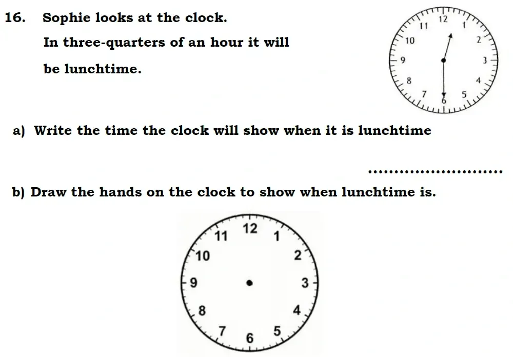 Question 16 - Chigwell School 7 Plus Maths Specimen Paper 2026