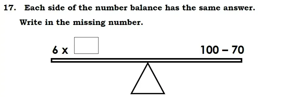 Question 17 - Chigwell School 7 Plus Maths Specimen Paper 2026