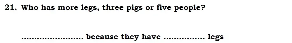 Question 21 - Chigwell School 7 Plus Maths Specimen Paper 2026