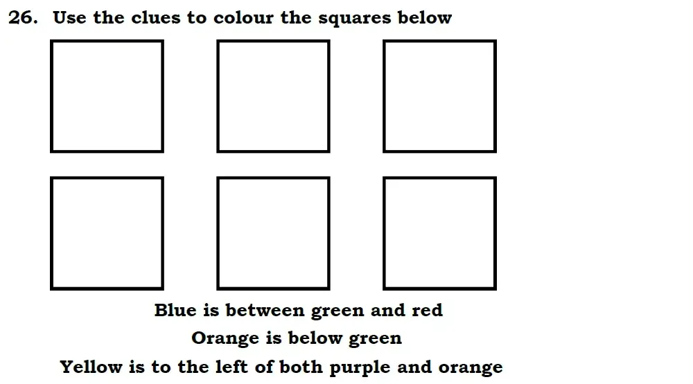 Question 26 - Chigwell School 7 Plus Maths Specimen Paper 2026