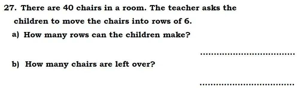 Question 27 - Chigwell School 7 Plus Maths Specimen Paper 2026