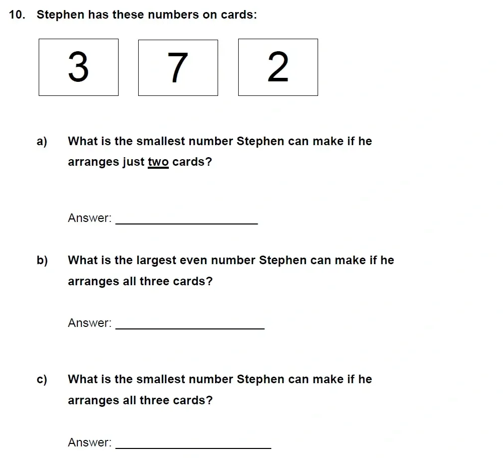 Question 10 - Latymer Prep 7 Plus Maths 2021 Sample Paper 1