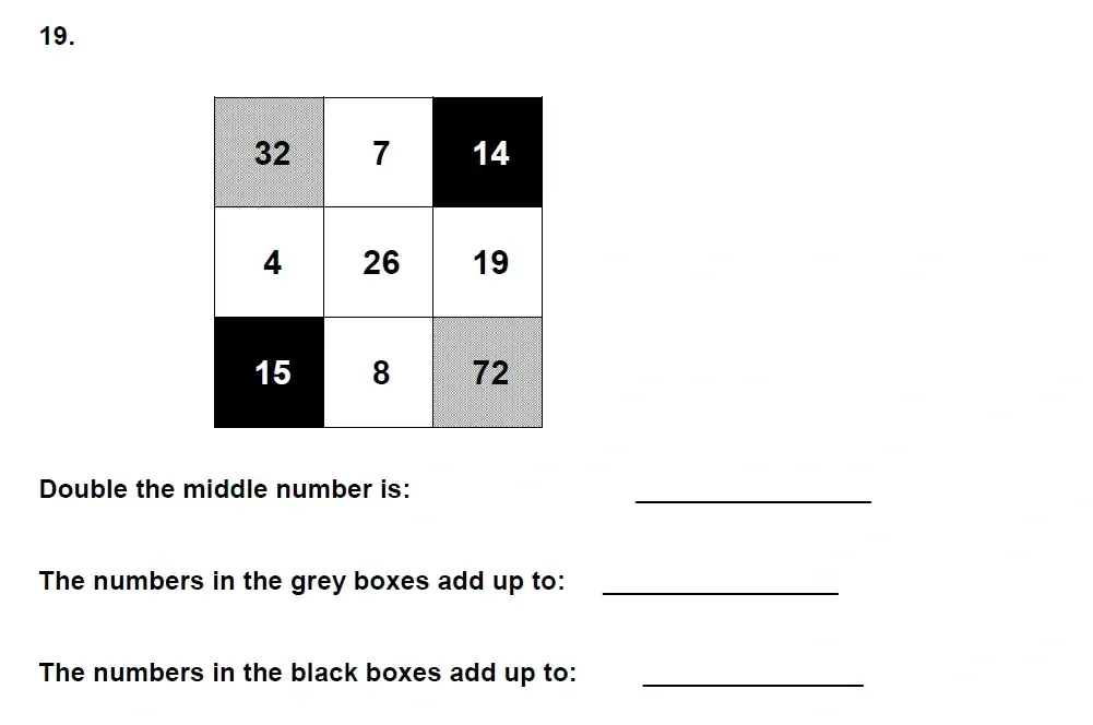 Question 19 - Latymer Prep 7 Plus Maths 2021 Sample Paper 1