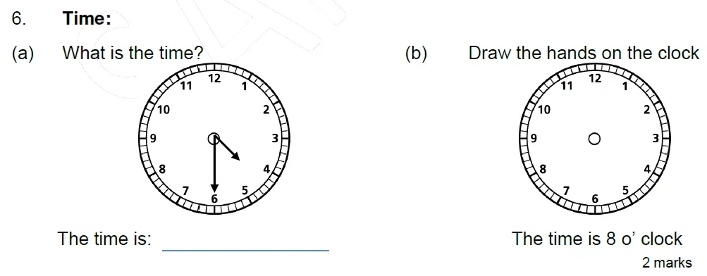 Question 06(a,b) - Stephen Perse School 7 Plus Maths 2026 Entrance Paper 1