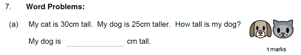 Question 07(a) - Stephen Perse School 7 Plus Maths 2026 Entrance Paper 1