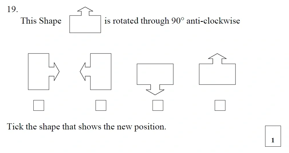 Question 19 - St Mary's School – Yr 6 Maths Sample Test Paper - 2026