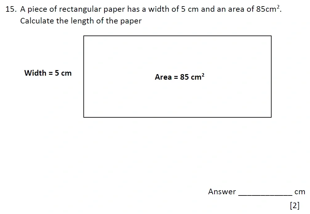 Question 15 - Emanuel School – 10 Plus Maths Entrance Exam Paper 2 - 2026