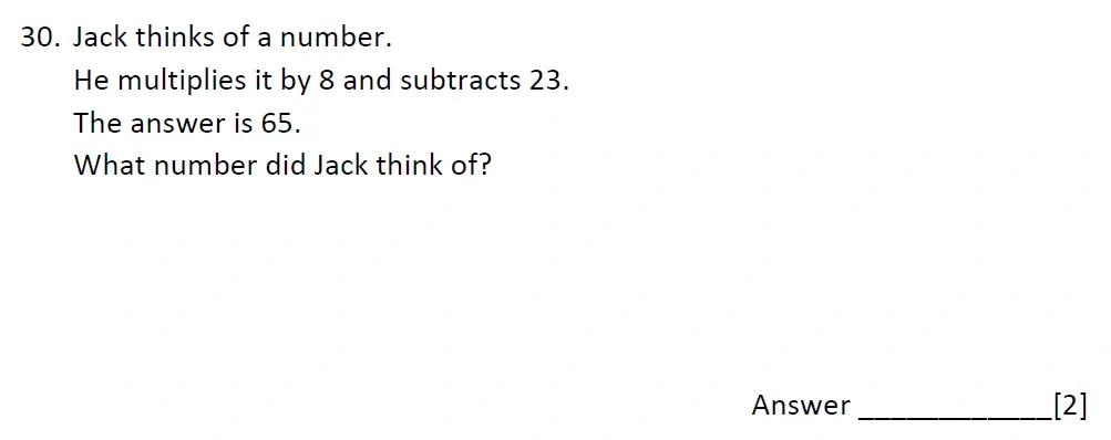 Question 30 - Emanuel School – 10 Plus Maths Entrance Exam Paper 2 - 2026