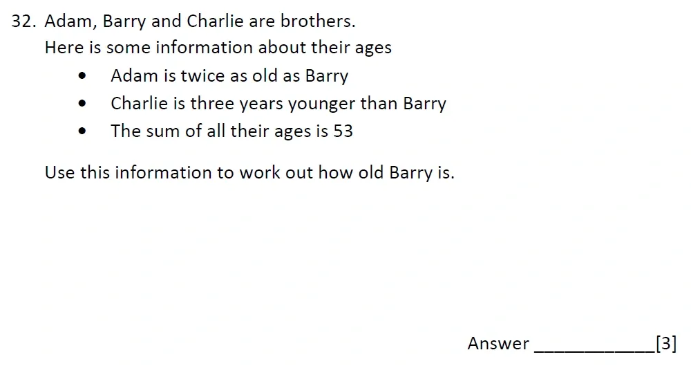 Question 32 - Emanuel School – 10 Plus Maths Entrance Exam Paper 2 - 2026
