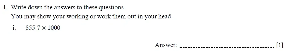 Question 01(i) - Hampton Court House - Year 5 Maths Entrance Exam Paper - 2026