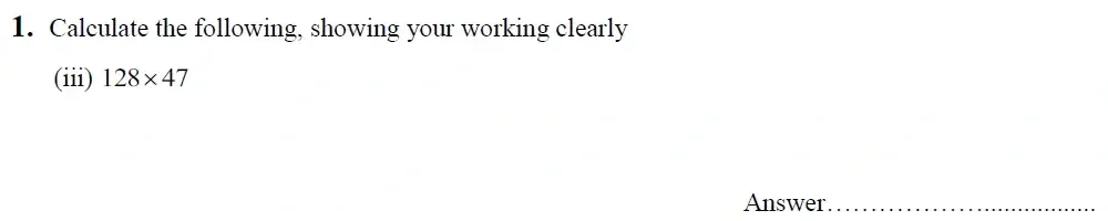 Question 01(iii) - King's School Chester - 9 Plus Entrance Exam Maths Paper - 2026