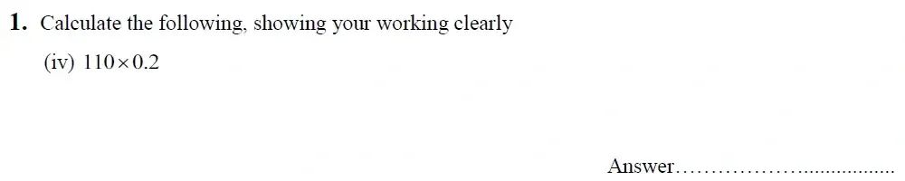 Question 01(iv) - King's School Chester - 9 Plus Entrance Exam Maths Paper - 2026