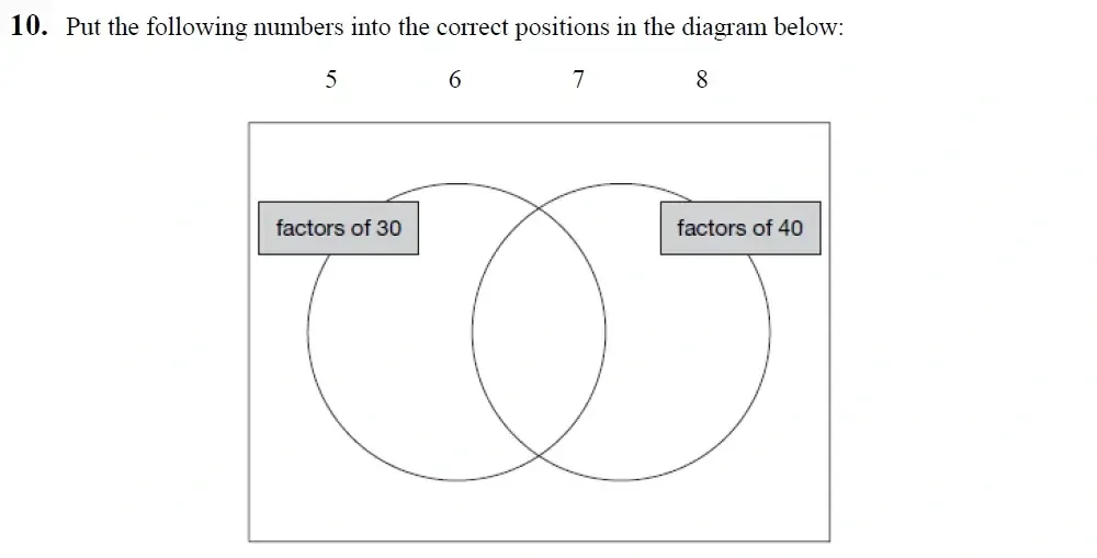 Question 10 - King's School Chester - 9 Plus Entrance Exam Maths Paper - 2026