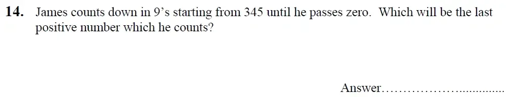 Question 14 - King's School Chester - 9 Plus Entrance Exam Maths Paper - 2026