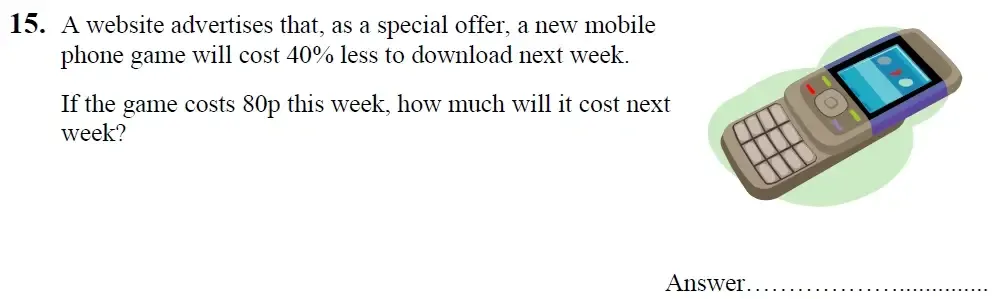 Question 15 - King's School Chester - 9 Plus Entrance Exam Maths Paper - 2026