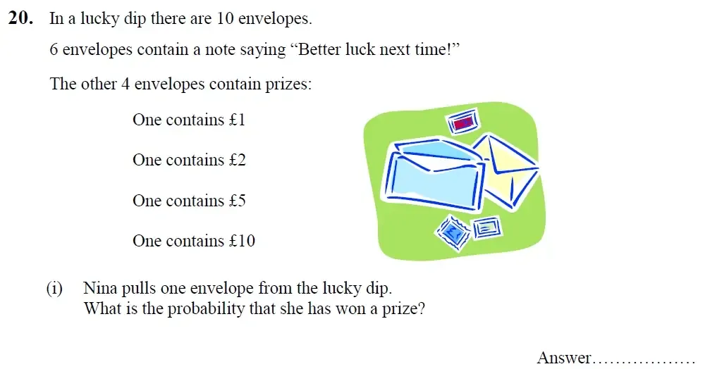Question 20(i) - King's School Chester - 9 Plus Entrance Exam Maths Paper - 2026