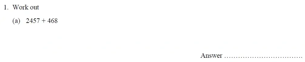 Question 01(a) - Oundle School – 10 Plus Maths Entrance Exam Paper - 2014