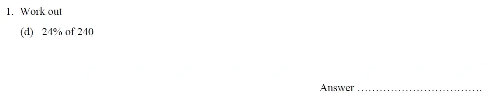 Question 01(d) - Oundle School – 10 Plus Maths Entrance Exam Paper - 2014