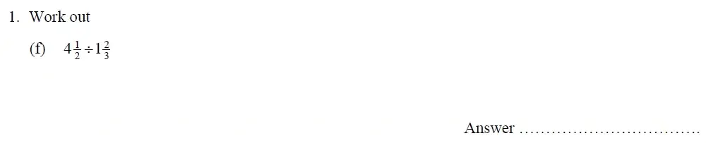 Question 01(f) - Oundle School – 10 Plus Maths Entrance Exam Paper - 2014