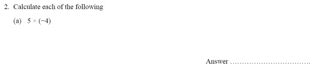 Question 02(a) - Oundle School – 10 Plus Maths Entrance Exam Paper - 2014