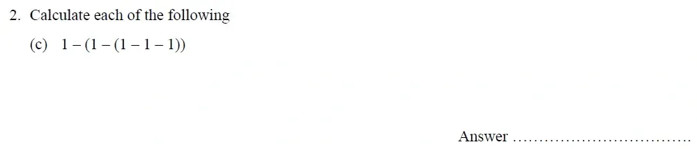 Question 02(c) - Oundle School – 10 Plus Maths Entrance Exam Paper - 2014