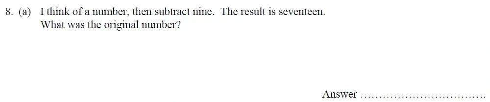 Question 08(a) - Oundle School – 10 Plus Maths Entrance Exam Paper - 2014