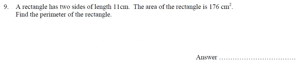 Question 09 - Oundle School – 10 Plus Maths Entrance Exam Paper - 2014