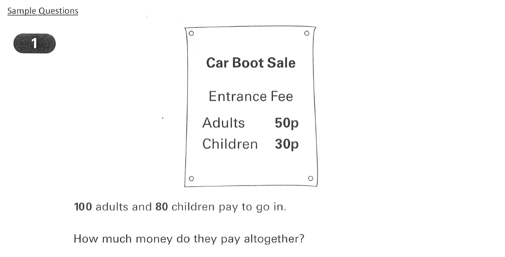 Question 01 - St Faiths Cambridge – Year 6 Sample Maths Paper - 2026