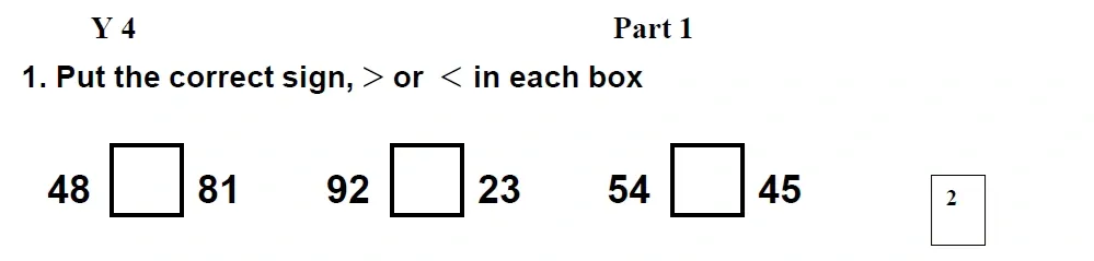Question 01 - St Mary's School – Year 4 Maths Sample Paper - 2026