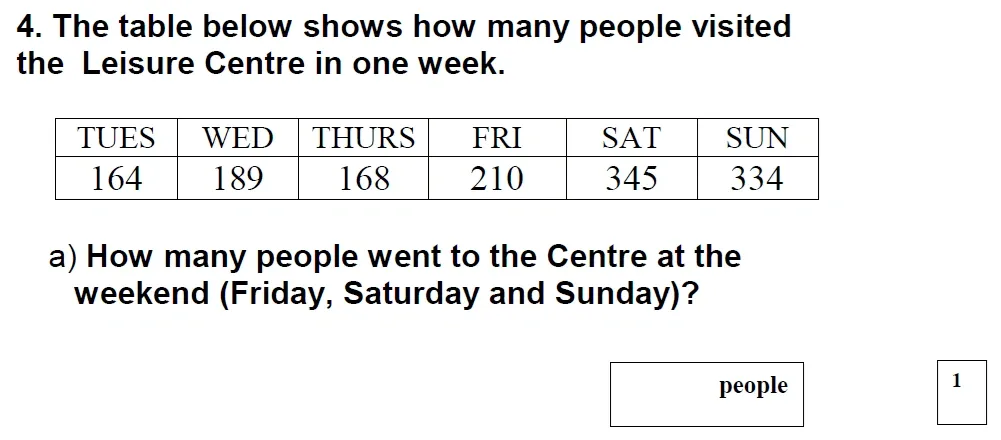Question 04(a) - St Mary's School – Year 4 Maths Sample Paper - 2026