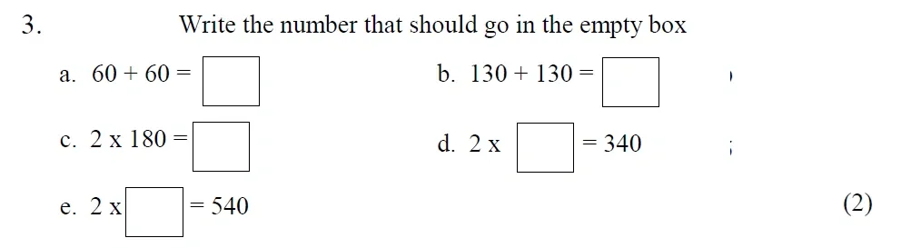 Question Sec A - 03 - St Mary's School - Year 5 Maths Sample Test Paper - 2026