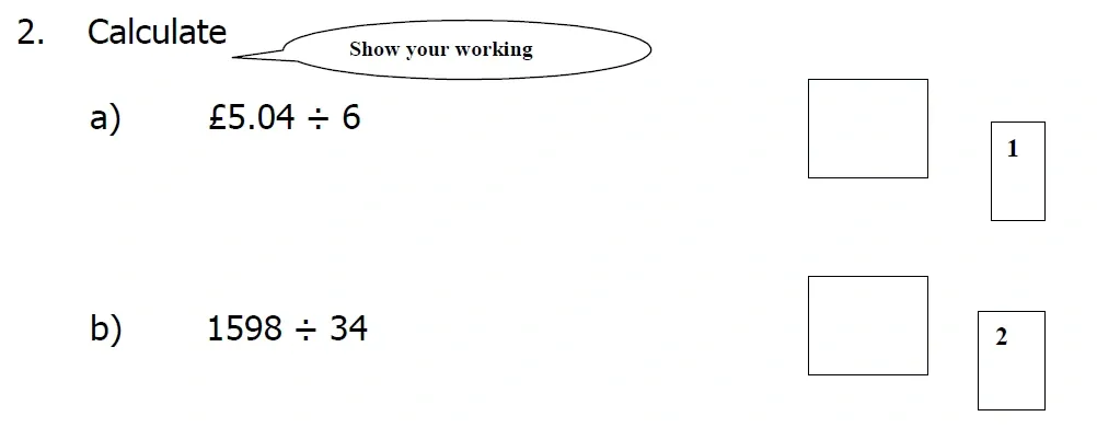 Question 02(a,b) - St Mary's School – Yr 6 Maths Sample Test Paper - 2026