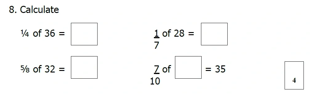Question 08 - St Mary's School – Yr 6 Maths Sample Test Paper - 2026