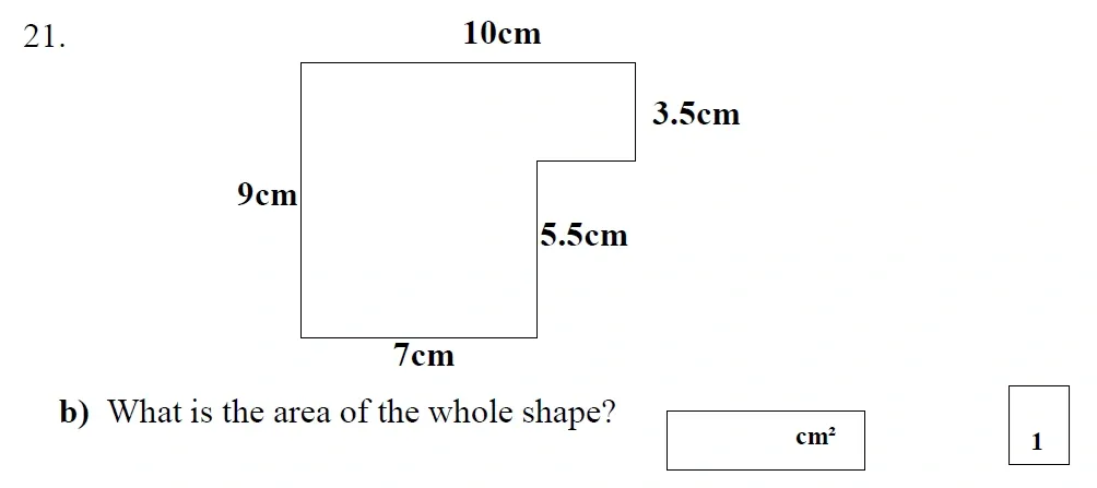 Question 21(b) - St Mary's School – Yr 6 Maths Sample Test Paper - 2026
