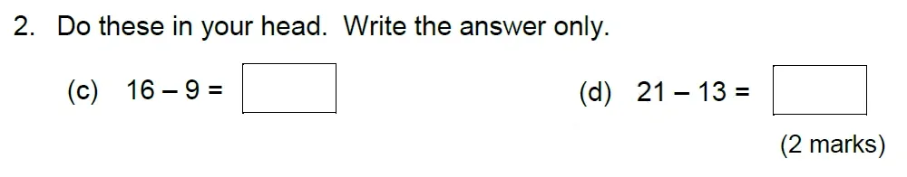 Question 02(c, d) - Stephen Perse School - Year 5 Maths Entrance Paper - 2026