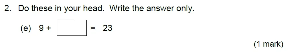 Question 02(e) - Stephen Perse School - Year 5 Maths Entrance Paper - 2026