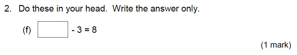 Question 02(f) - Stephen Perse School - Year 5 Maths Entrance Paper - 2026