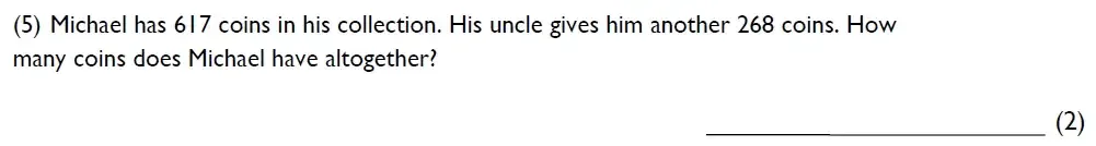 Question 05 - Westminster Cathedral Choir School – 8 Plus Maths Specimen Paper 1 - 2026
