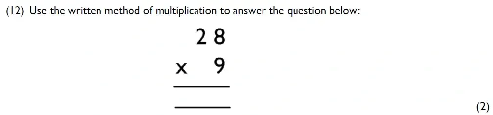Question 12 - Westminster Cathedral Choir School – 8 Plus Maths Specimen Paper 1 - 2026