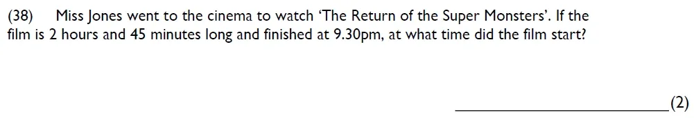 Question 38 - Westminster Cathedral Choir School – 8 Plus Maths Specimen Paper 1 - 2026