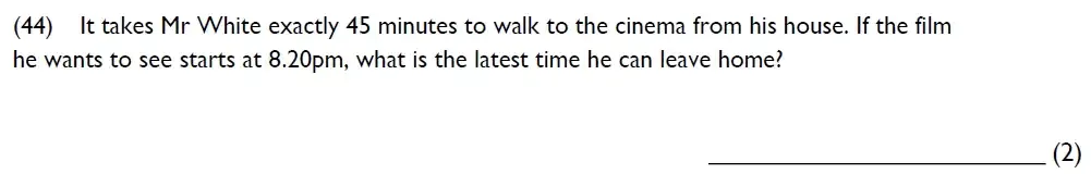 Question 44 - Westminster Cathedral Choir School – 8 Plus Maths Specimen Paper 1 - 2026