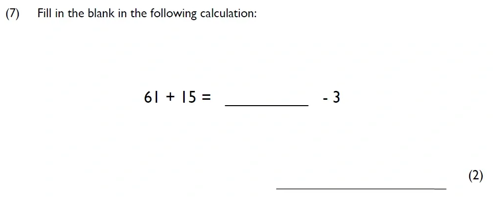 Question 07 - Westminster Cathedral Choir School – 8 Plus Maths Specimen Paper 2 - 2026