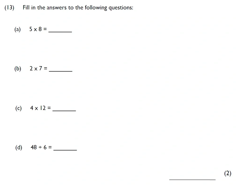 Question 13 - Westminster Cathedral Choir School – 8 Plus Maths Specimen Paper 2 - 2026