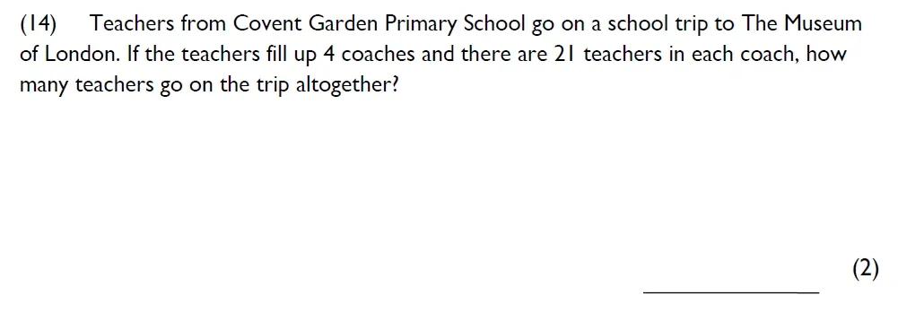 Question 14 - Westminster Cathedral Choir School – 8 Plus Maths Specimen Paper 2 - 2026